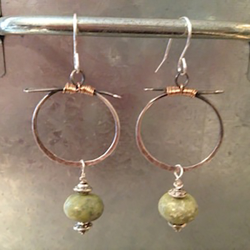 Wrapped Wire Paddle Earrings